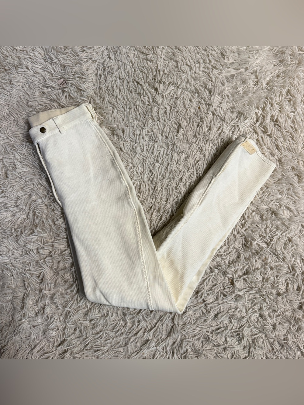 Women’s Size 26L White Harry Hall Knee Patch Horseback Riding Breeches. Good Co